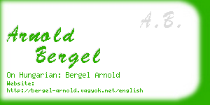 arnold bergel business card